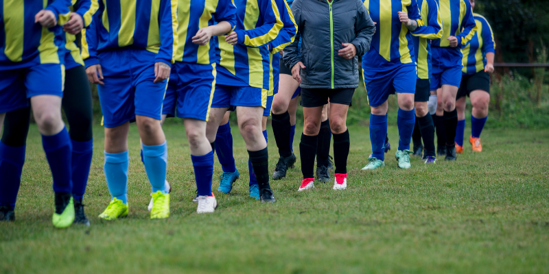 étirements de football