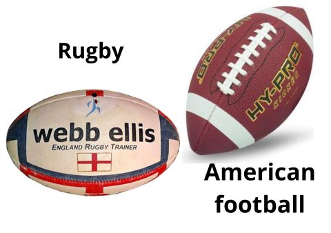 bola de râguebi vs futebol americano